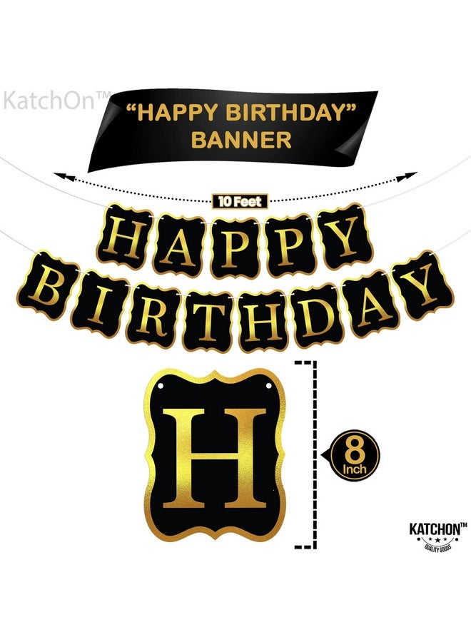 KatchOn Happy Birthday Banner - 10 Feet, No DIY | Sign for Backdrop | Party Decorations in Black - Image 3