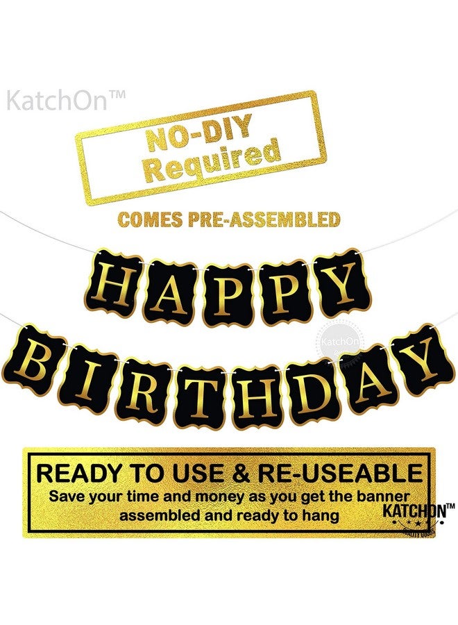 KatchOn Happy Birthday Banner - 10 Feet, No DIY | Sign for Backdrop | Party Decorations in Black - Image 2