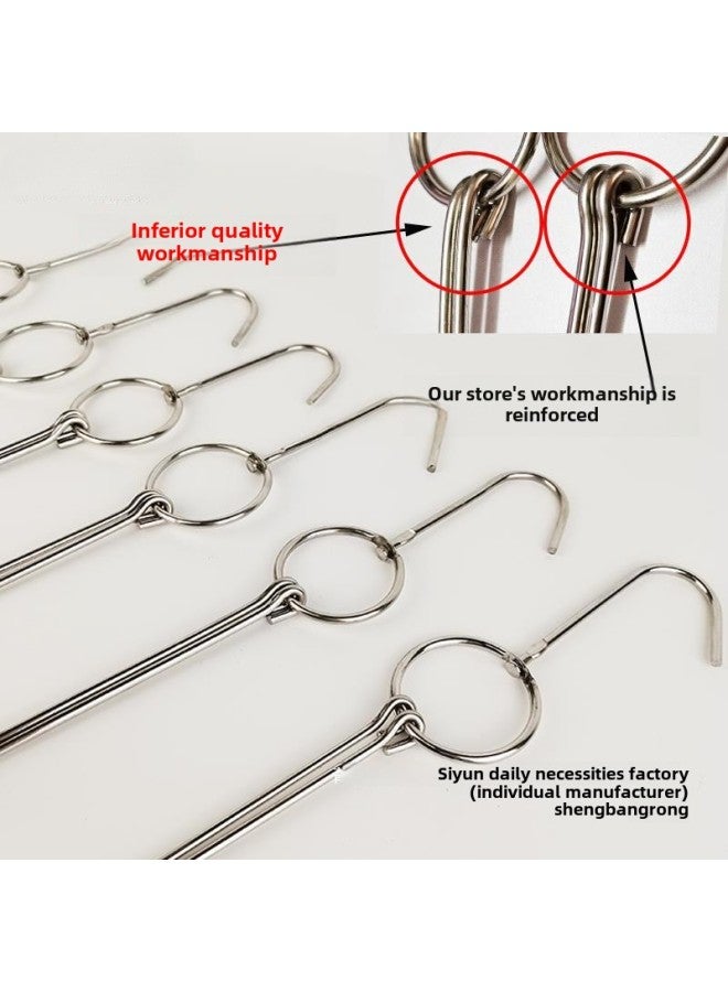 Factory Direct Kitchen Commercial Hook And Loop Roast Hook Rack Roast Chicken Roast Meat Hook Roast Duck Roast Duck Roast Goose Stainless Steel Fork-Color:10 Pieces For Hanging Ducks 4cm 26cm  - Image 3