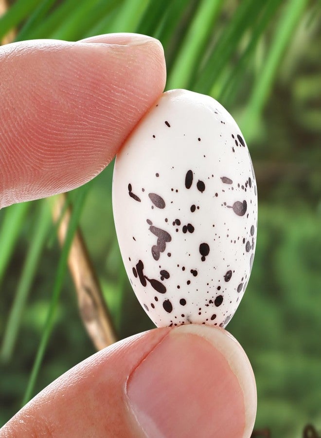 أموسفون 50 بيضة طيور مرقطة من Amosfun، بيض رغوي صناعي لتزيين المناظر الطبيعية المصغرة في عيد الهالوين، مصنوع يدويًا، 0.78 × 0.98 بوصة - Image 3