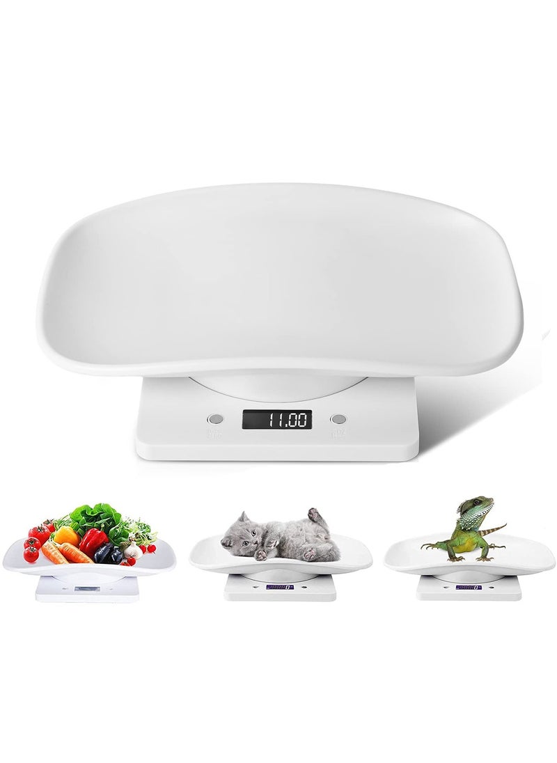 Excefore Small Pet Scale, New Born Animal Baby Scale, Small Cat Scale, LCD Multifunctional Kitchen Scale(Max: 10KG), Digital Scale for Kitten/Puppy/Hamster/Hedgehog Weight(White)  - Image 1