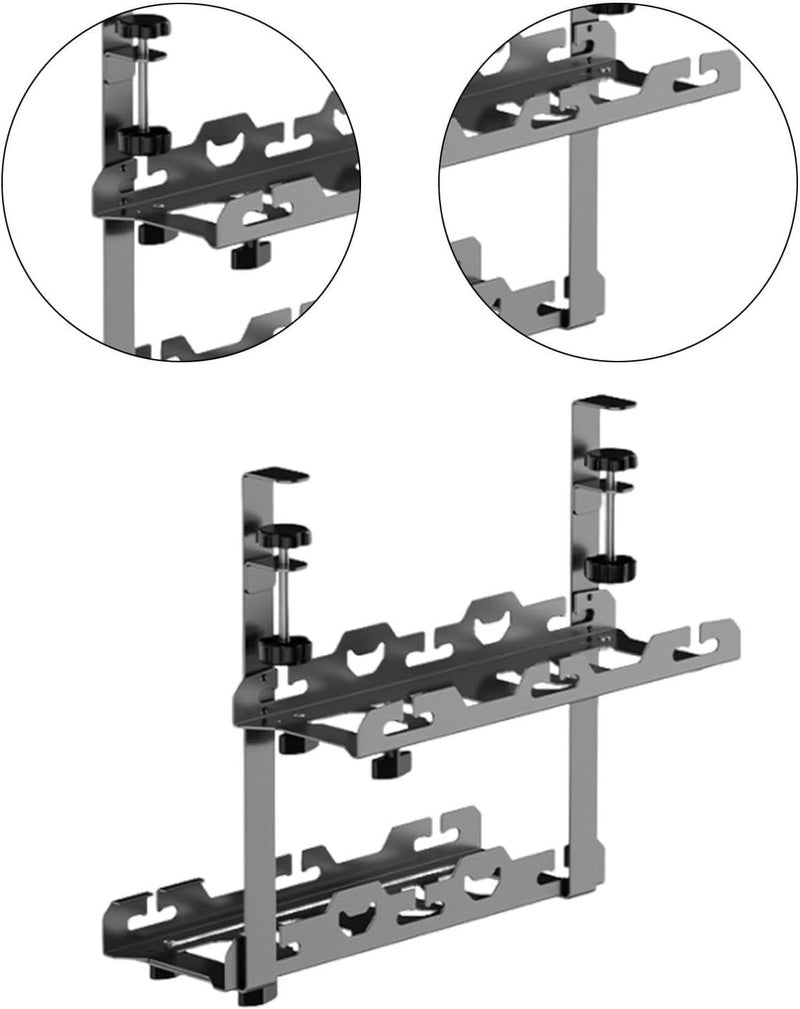 Gadget Wagon Under Desk Organiser Storage Tray 2 Shelves No drilling required Expandable tray - Image 4