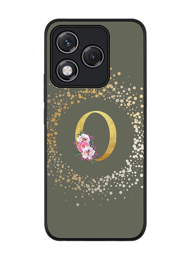 Stylizedd For Honor 400 Lite Case,Slim fit Camera Protection, Shockproof Thin Phone cover  - Custom Monogram Floral - O  (Olive Green )