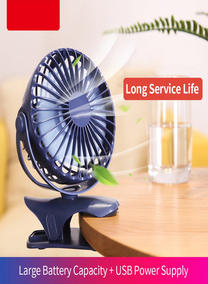 Yoobao Y-F04 USB Fan Rechargeable Handheld Mini Fan Clip Desktop 4-level Small Fans Electrical Fan Blue 6400mAh - Image 4
