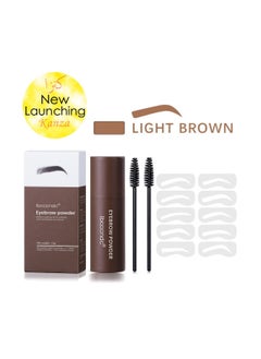 Eyebrow Enhancers Shaping Kit Eyebrow Powder Stamp 5 Pairs Brow Stencils And Cosmetics Brushes Waterproof Natural Color & Long-Lasting Eye Makeup Tools For Women (Light Brown)