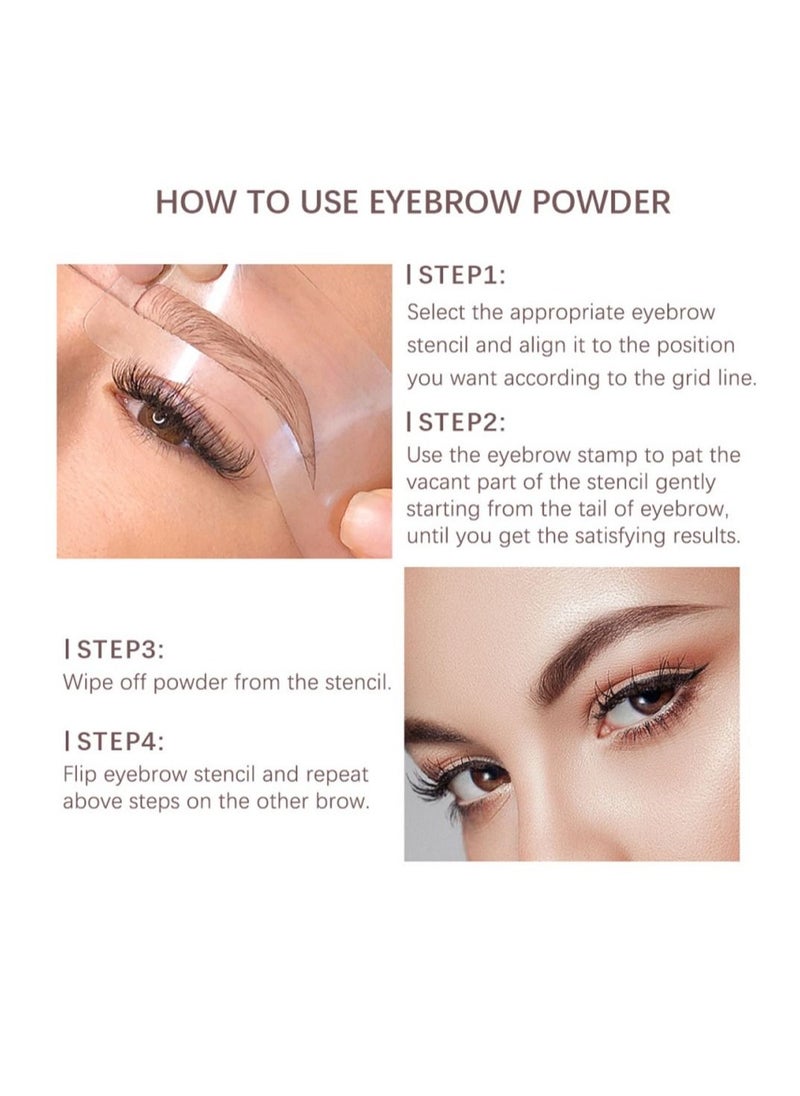 ibcccndc - Eyebrow Enhancers Shaping Kit Eyebrow Powder Stamp 5 Pairs Brow Stencils And Cosmetics Brushes Waterproof Natural Color & Long-Lasting Eye Makeup Tools For Women (Light Brown) - Image 1