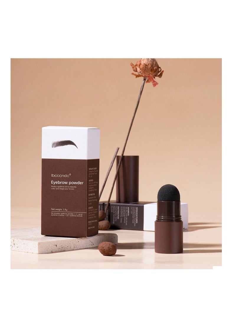 ibcccndc - Eyebrow Enhancers Shaping Kit Eyebrow Powder Stamp 5 Pairs Brow Stencils And Cosmetics Brushes Waterproof Natural Color & Long-Lasting Eye Makeup Tools For Women (Light Brown) - Image 1