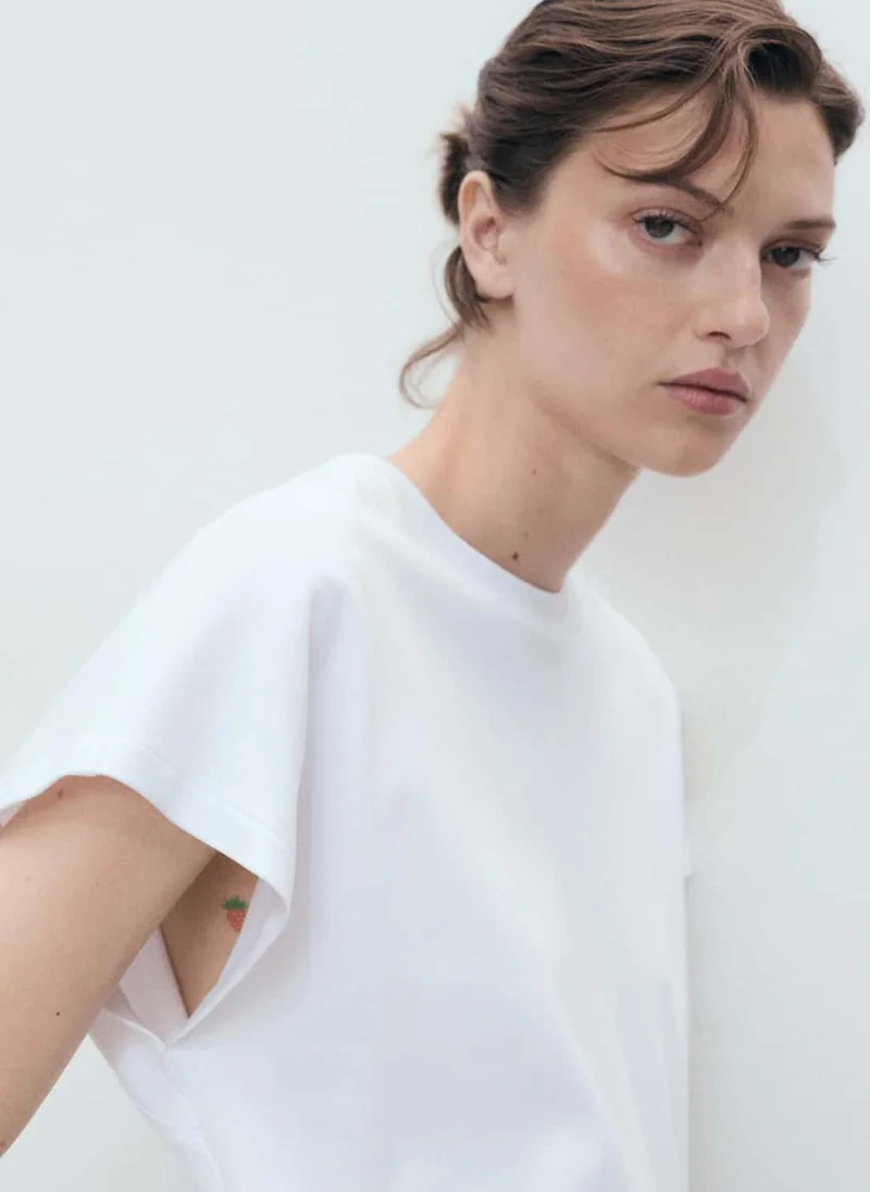 MANGO Crew Neck Short Sleeve T-Shirt