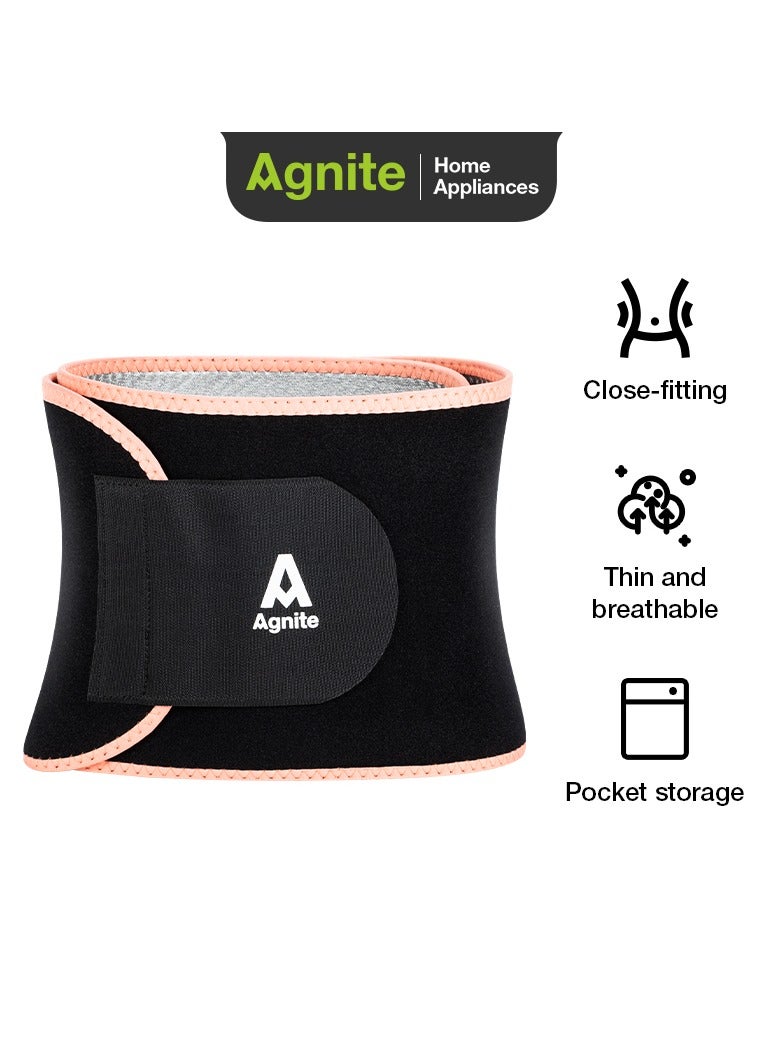 Deli Deli Agnite ER381 Waist Trainer Belt For Women & Men – 3-Layer Thermal Waist Support, Slimming & Sweat Belt With Breathable Fabric, Comfortable & Adjustable For Workout & Daily Use.  - Image 1