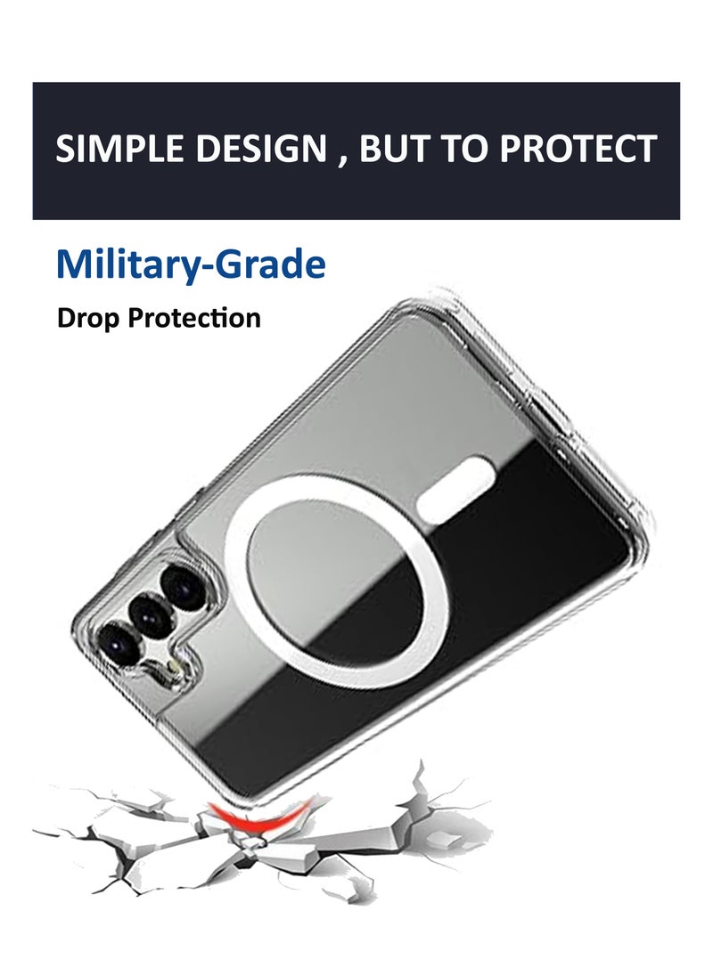 Generic For Samsung Galaxy S25 Plus Crystal Clear Flexible Protective Silicone -MagSafe/Wireless Charging Back  Case  - Transparent  - Image 3