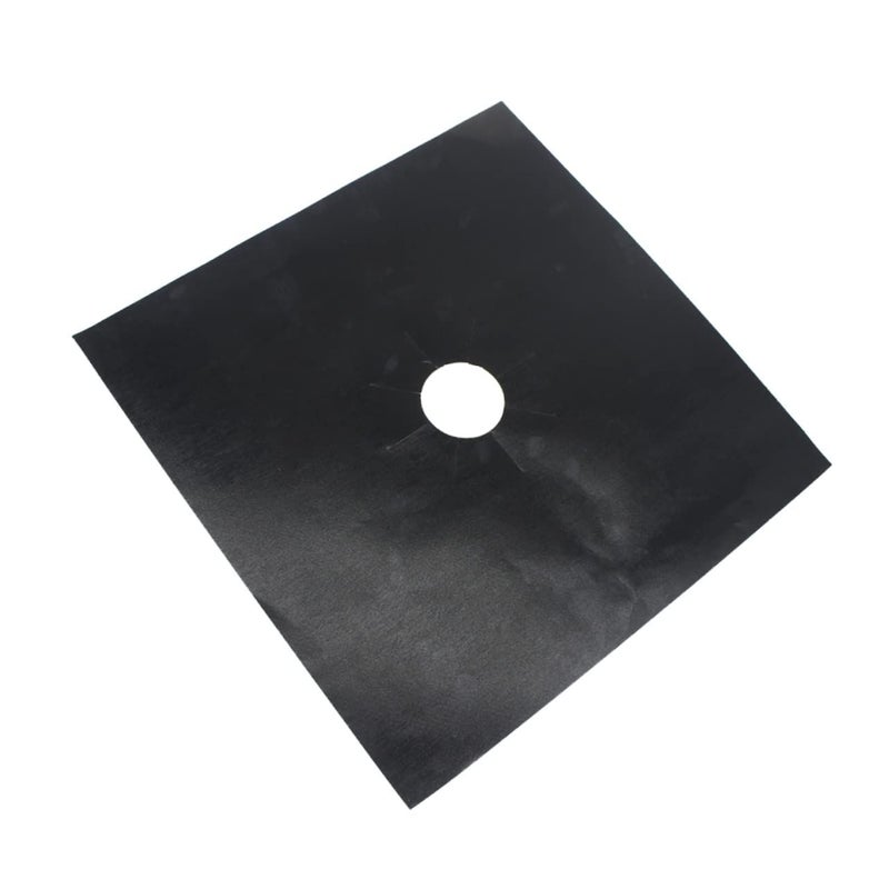 Universal 4 Piece Non Stick Gas Hob Protector Sheets Black Easy Clean Oven Liner - Image 2