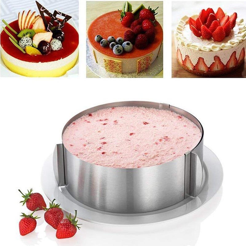 IKTU Stainless Steel 6 To12 Inch Adjustable Cake Mousse Mould Ring Silver 1 Piece 1 kilogram - Image 1