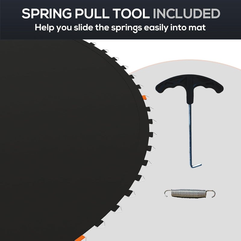 Soozier Trampoline Replacement Mat, Fits 12' Trampoline with 72 V Hooks, 5. 5" Springs, Trampoline Mat with 8 Rows of Stitching, Spring Pull Tool Spring, Frame not Included - Image 5