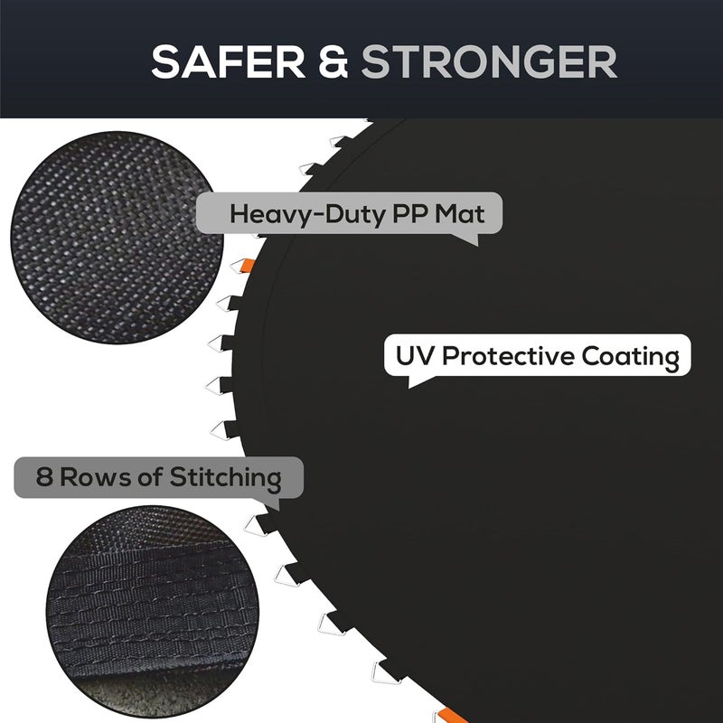 Soozier Trampoline Replacement Mat, Fits 12' Trampoline with 72 V Hooks, 5. 5" Springs, Trampoline Mat with 8 Rows of Stitching, Spring Pull Tool Spring, Frame not Included - Image 4