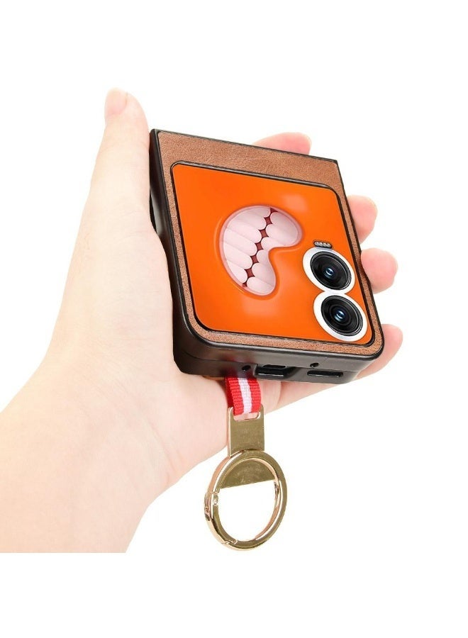 Flip Phone Protective Case with Cartoon Design and Ring Holder - Image 4