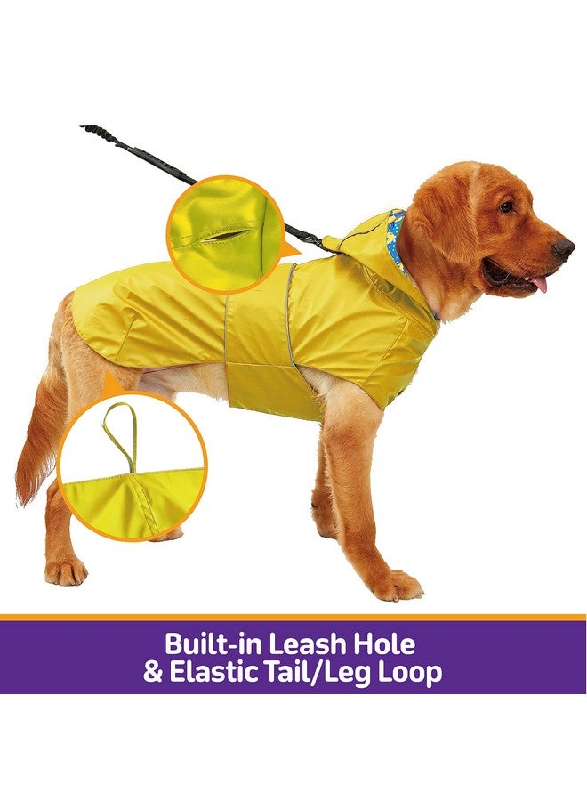 Kimee Dog Raincoat Reversible, Single Side Slicker Poncho Adjustable Waterproof Dog Rain Jacket with Leash Hole/Reflective Stripe Hooded Snowproof Windproof Clothes for Small to 3X-Large Dogs, M - Image 4