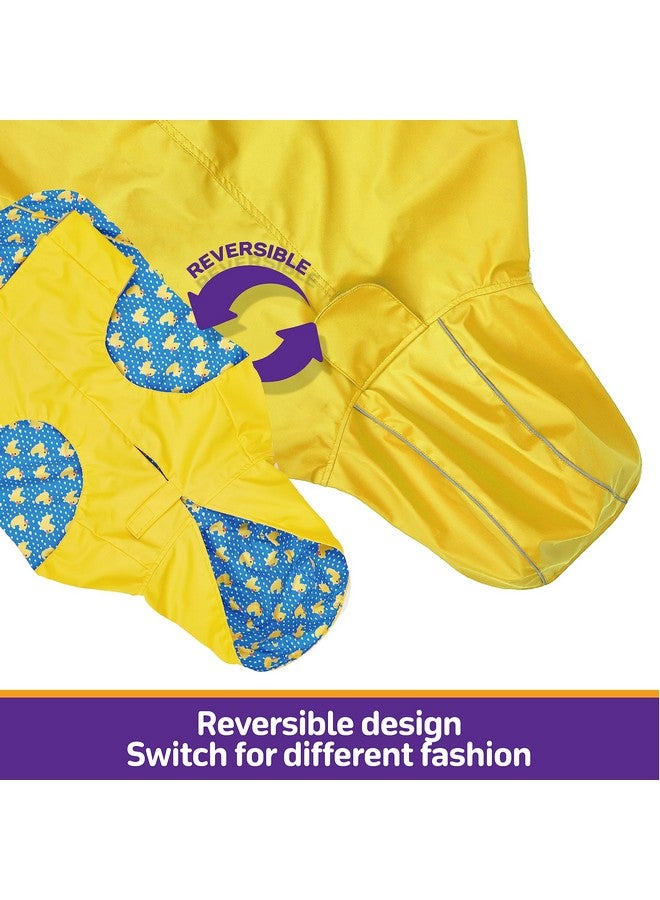 Kimee Dog Raincoat Reversible, Single Side Slicker Poncho Adjustable Waterproof Dog Rain Jacket with Leash Hole/Reflective Stripe Hooded Snowproof Windproof Clothes for Small to 3X-Large Dogs, M - Image 5