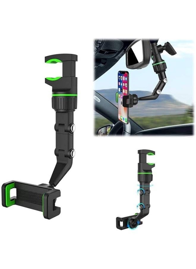 erorex Toyswill Rearview Mirror Phone Holder For Car, Multifunctional Holder, 360° Universal Rotating Rear View Cell Automobile Cradles IPone Huawei Blackberry. (A)  - Image 1