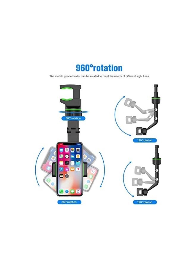 erorex Toyswill Rearview Mirror Phone Holder For Car, Multifunctional Holder, 360° Universal Rotating Rear View Cell Automobile Cradles IPone Huawei Blackberry. (A)  - Image 4