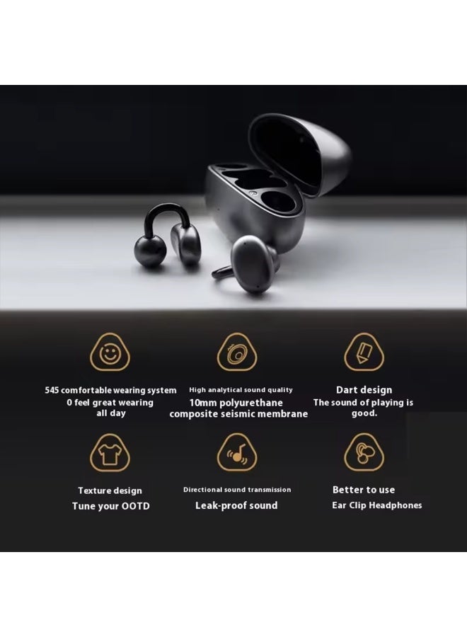 فيل سماعات أذن C1 Clip-On Bluetooth 5.4، صوت عالي الدقة وخفيف الوزن، عمر بطارية طويل، تدعم AAC/SBC، تصميم مريح ومريح مع علبة شحن. - Image 5