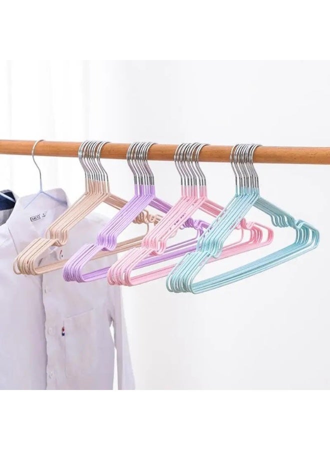 10pcs Strong Metal Hangers for Clothes – Durable Non-Slip Adult Hangers for Dresses, Jackets, Coats & Shirts, Space-Saving Design-(purple) - Image 2