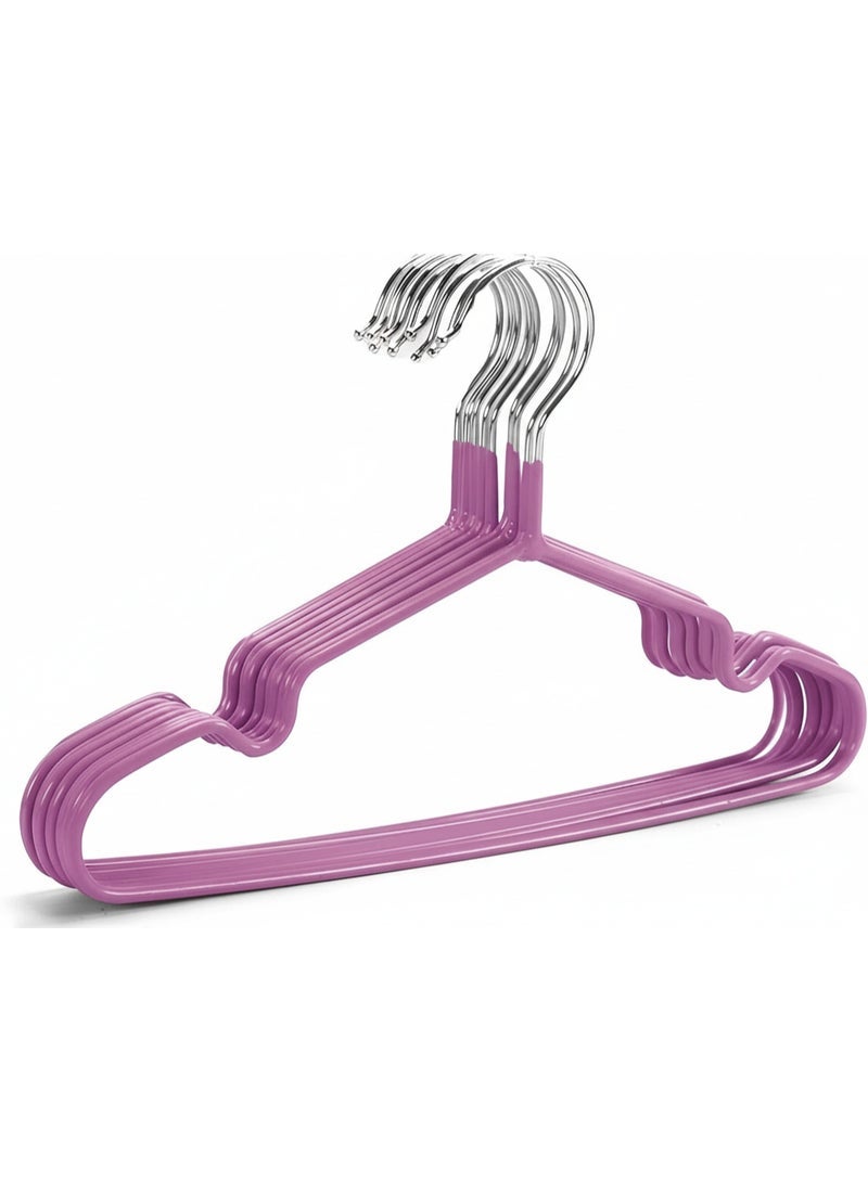 10pcs Strong Metal Hangers for Clothes – Durable Non-Slip Adult Hangers for Dresses, Jackets, Coats & Shirts, Space-Saving Design-(purple) - Image 1