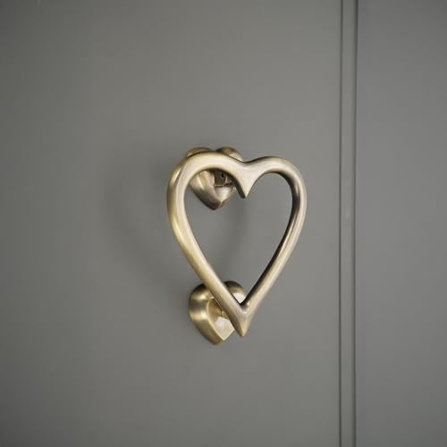 Infinity Decor Antique Brass Heart Shaped Door Knocker High Quality Solid Brass Door Knocker for Front Entrance Door Gate Furniture - Image 3