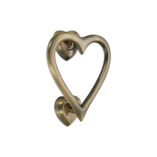 Infinity Decor Antique Brass Heart Shaped Door Knocker High Quality Solid Brass Door Knocker for Front Entrance Door Gate Furniture - Image 1