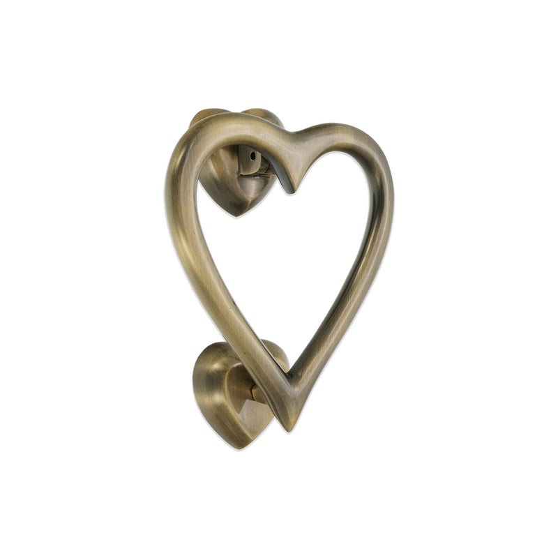 Infinity Decor Antique Brass Heart Shaped Door Knocker High Quality Solid Brass Door Knocker for Front Entrance Door Gate Furniture - Image 2