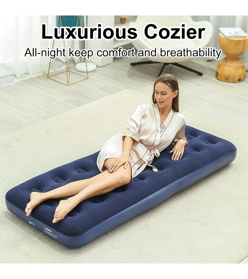 Inflatable Air Mattress Queen Size 79.92x59.84x8.66 Inch Portable Camping Bed With Built In Pump For Outdoor Camping Tent Hiking Garden Travel - Image 2