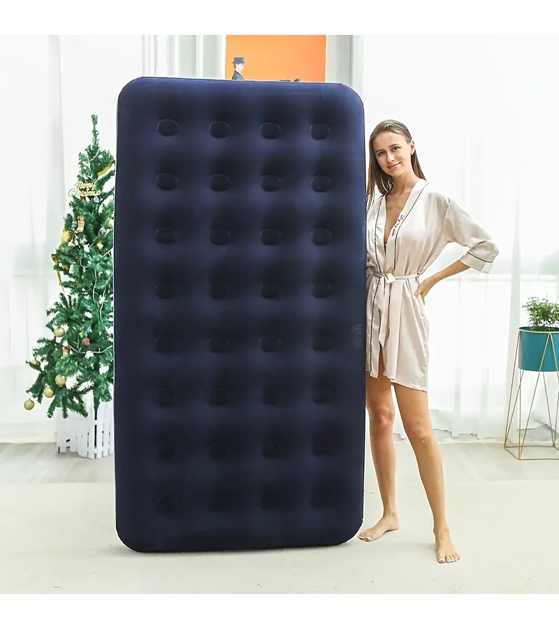 Inflatable Air Mattress Queen Size 79.92x59.84x8.66 Inch Portable Camping Bed With Built In Pump For Outdoor Camping Tent Hiking Garden Travel - Image 1