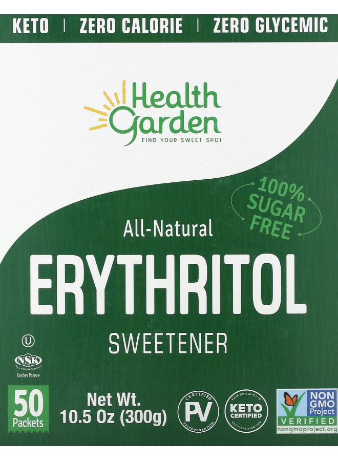 Health Garden - All-Natural Erythritol Sweetener 50 Packets 0.21 oz (6 g) Each - Image 1
