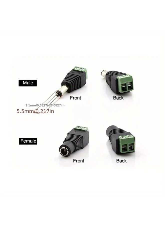 2 Male DC Female To Male Adapter Connector Cable Conversion - Image 3