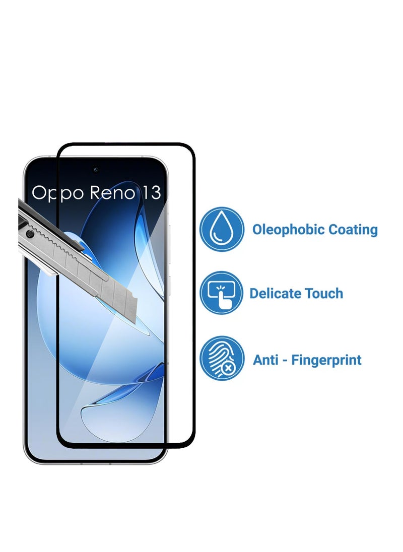 Generic - For Oppo Reno13 5G Screen Protector – Edge to Edge Tempered Glass Screen Protector, High Transparency, Delicate Touch, Anti-Explosion, Smooth Arc Edges, Easy Installation - Image 1