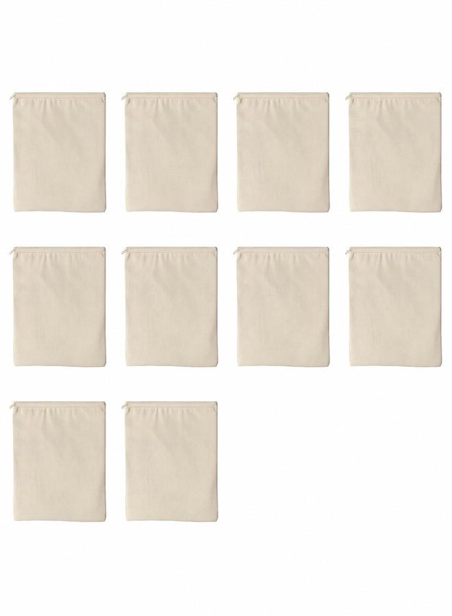 SHOPTOSHOP 100% Cotton Reusable Vegetable Bags for Fridge | Eco-Friendly Storage Bags | Washable Breathable Cloth Bags for Vegetables | Plastic-Free Kitchen Organizer | 12x12 Inches | Pack of 10 - Image 1