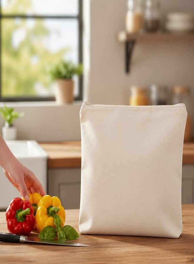 SHOPTOSHOP 100% Cotton Reusable Vegetable Bags for Fridge | Eco-Friendly Storage Bags | Washable Breathable Cloth Bags for Vegetables | Plastic-Free Kitchen Organizer | 12x12 Inches | Pack of 10 - Image 5