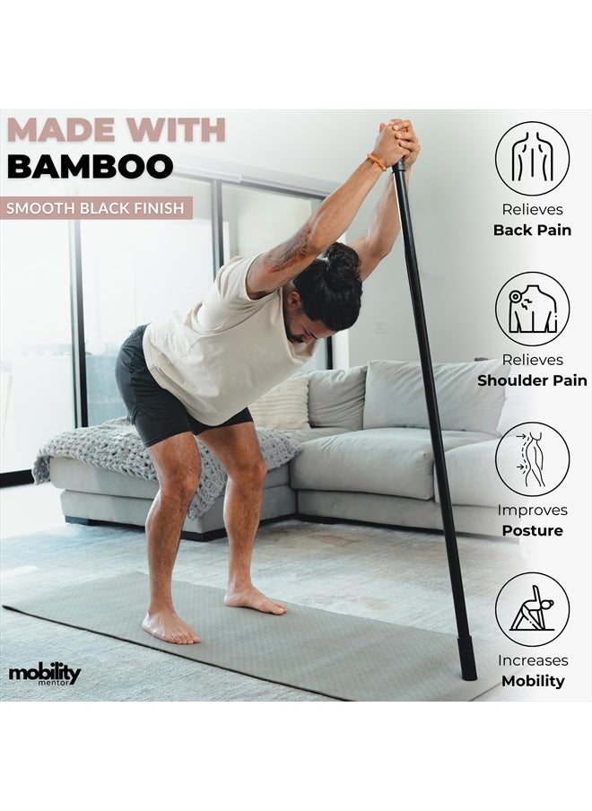 Mobility Mentor Yoga Stick - Mobility Stick - Large Bamboo Exercise Stick for Stretching - Workout Stick - Posture Corrector Stick Mobility - Yoga Bar - Stretch Stick for Fitness - Physical Therapy  - Image 4