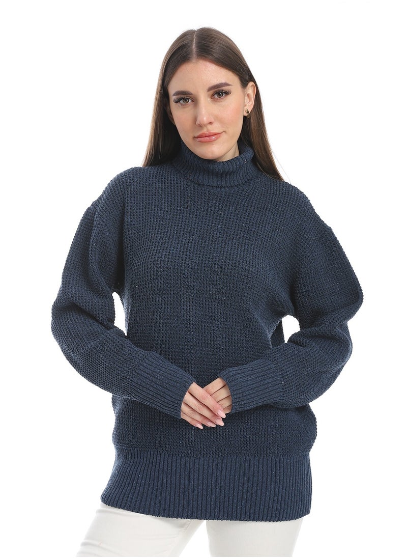 Caesar women wool plain pullover with high neck and multidesign  - Image 1