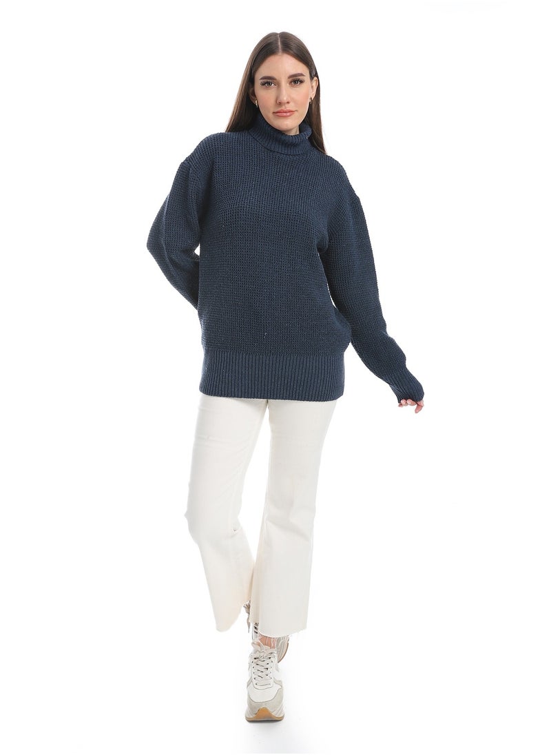 Caesar women wool plain pullover with high neck and multidesign  - Image 2