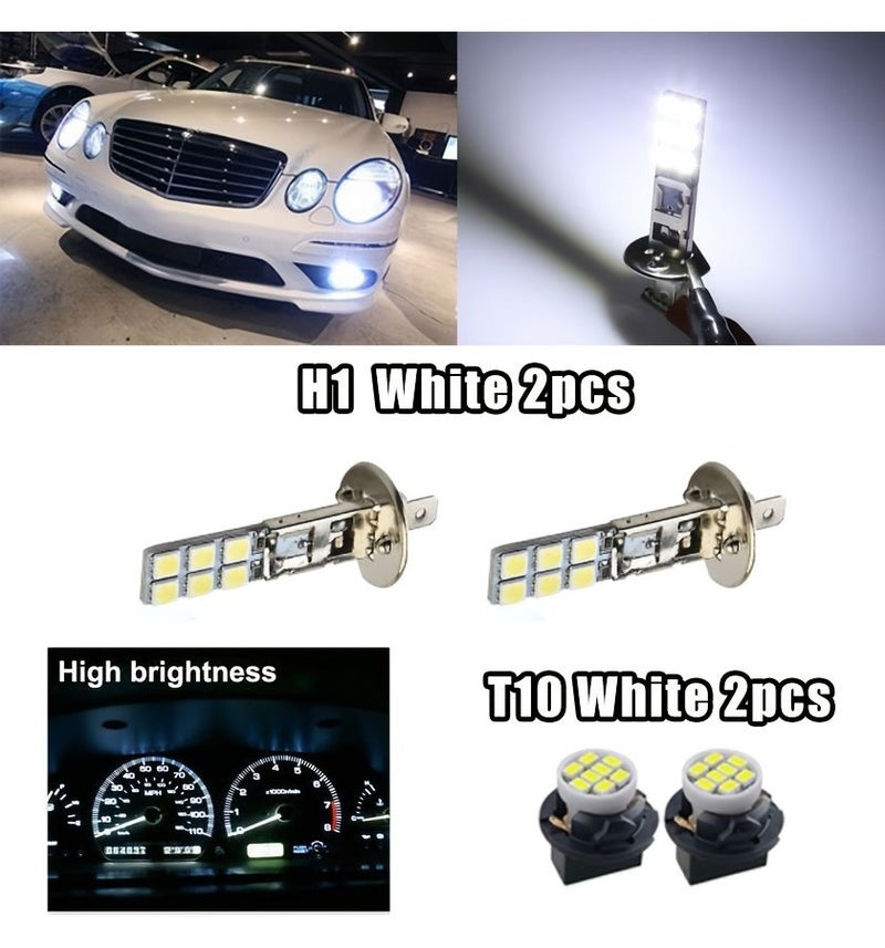 مصابيح LED أمامية بيضاء H1 T10 6000K عالية الوضوح لإضاءة الضباب في السيارات - Image 2