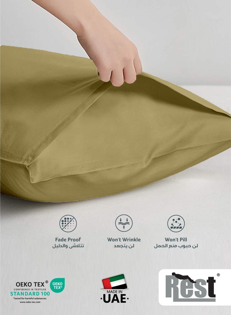 REST Microfiber Pillow Cases 2 Piece Set 50x75cm, 20x30 Inches Mustard Pillow Cover Soft Brushed Supersoft Fabric Pillow Cases Standard Size - Image 3