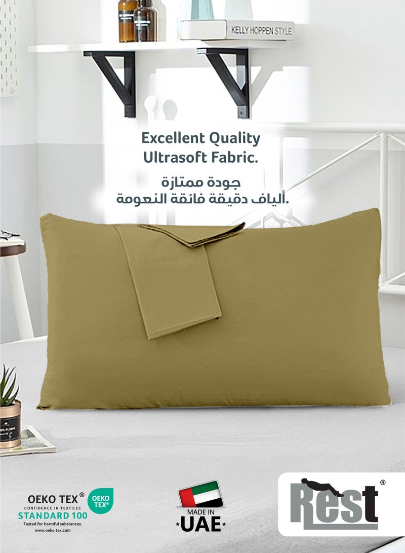 REST Microfiber Pillow Cases 2 Piece Set 50x75cm, 20x30 Inches Mustard Pillow Cover Soft Brushed Supersoft Fabric Pillow Cases Standard Size - Image 2
