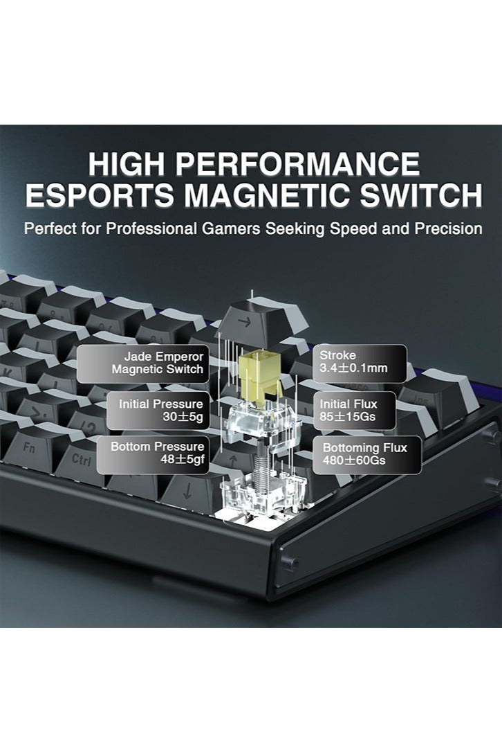 أولا لوحة مفاتيح ألعاب AULA Hero 68 HE 60% سلكية، لوحة مفاتيح مغناطيسية بتأثير هول مع معدل استطلاع 8 كيلو هرتز، أغطية مفاتيح PBT مطبوعة على الجانب، صندوق إضاءة خلفية RGB، برنامج ويب قابل للتخصيص للاعبي الكمبيوتر الشخصي/ماك - Image 4