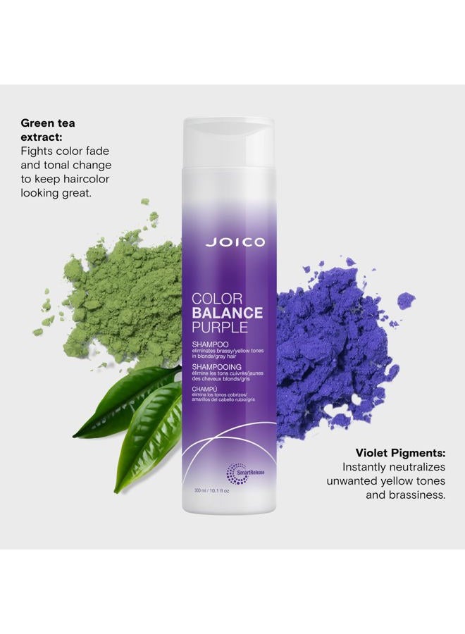 JOICO Color Balance Purple Shampoo | For Cool Blonde, Gray Hair | Eliminate Brassy Yellow Tones | Boost Color Vibrancy & Shine | UV Protection | With Rosehip Oil & Green Tea Extract | 10.1 Fl Oz - Image 5