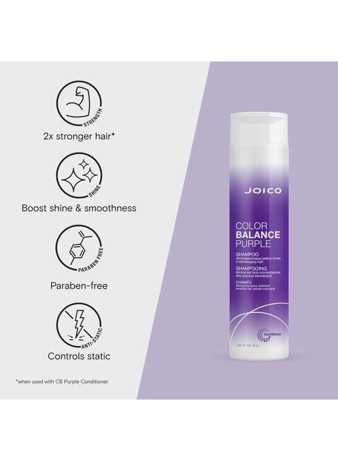 JOICO Color Balance Purple Shampoo | For Cool Blonde, Gray Hair | Eliminate Brassy Yellow Tones | Boost Color Vibrancy & Shine | UV Protection | With Rosehip Oil & Green Tea Extract | 10.1 Fl Oz - Image 3