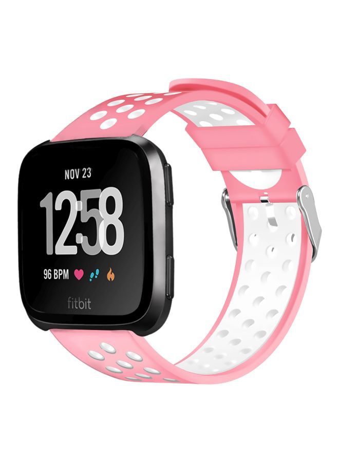 نيبمينينت سوار قابل للتبديل لساعة فيتبيت فيرسا وردي/أبيض - Image 4