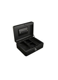PARTNER Metal Cash Box With Key 6 Inch Size Black  - Image 2