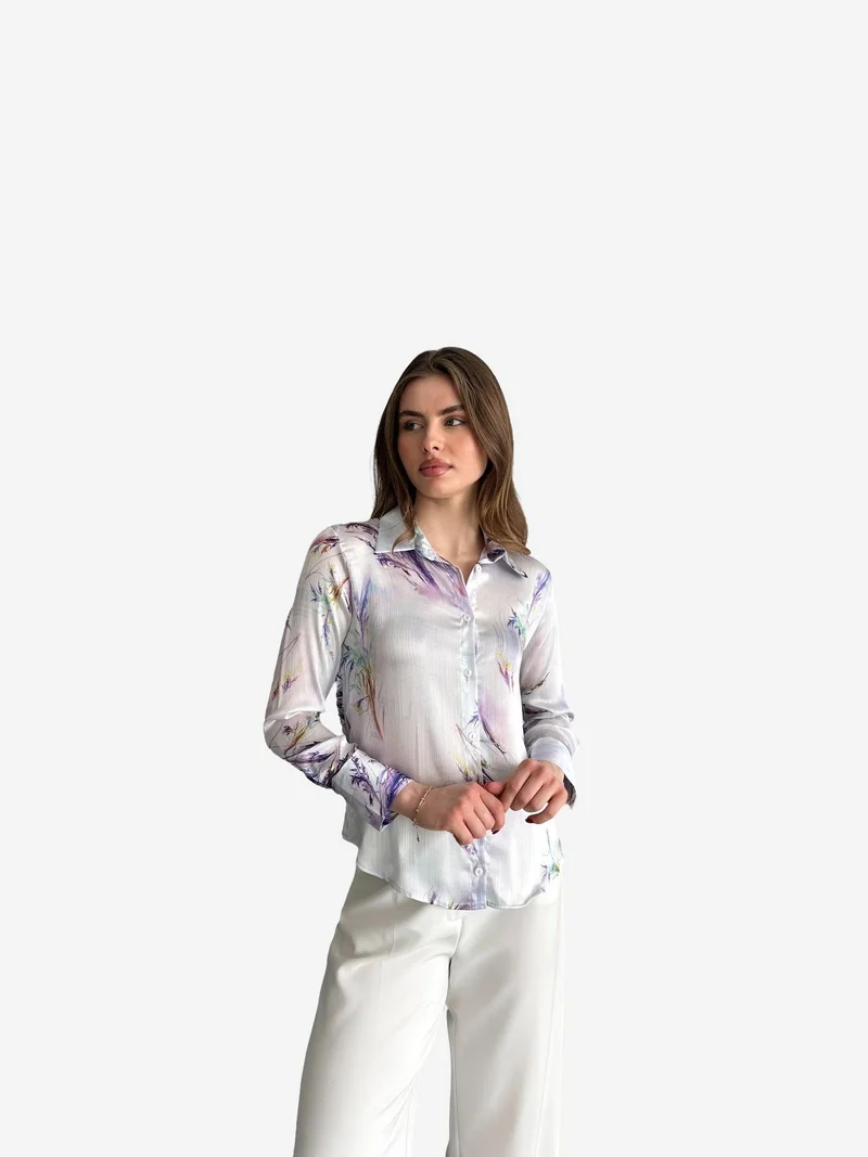 ماي فاشن MY FASHION Textured Abstract Print Button-Up Shirt