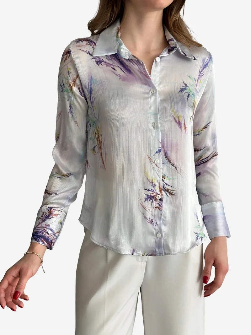 ماي فاشن MY FASHION Textured Abstract Print Button-Up Shirt