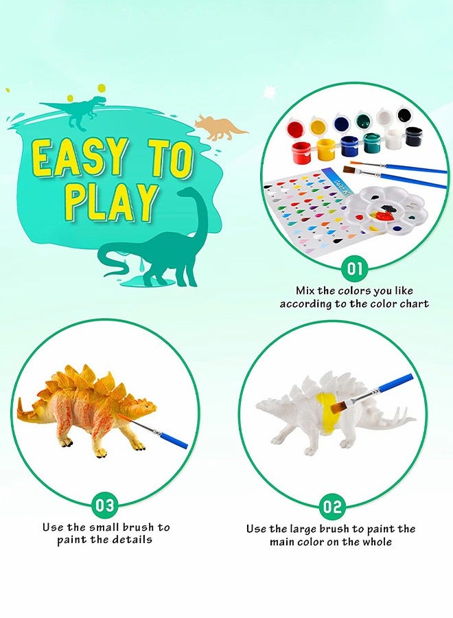 GROIC Dinosaur Painting Kit 14 Piece Set, Kids Crafts and Arts Set, Arts and Crafts Create Dino World Painting Toys 14 Dinosaur Figurines, Fun & Educational Painting Kit - Image 4